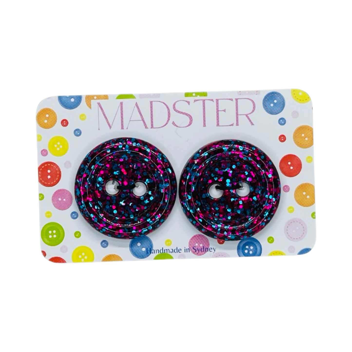 Glitter Buttons 38mm Pack Of 2