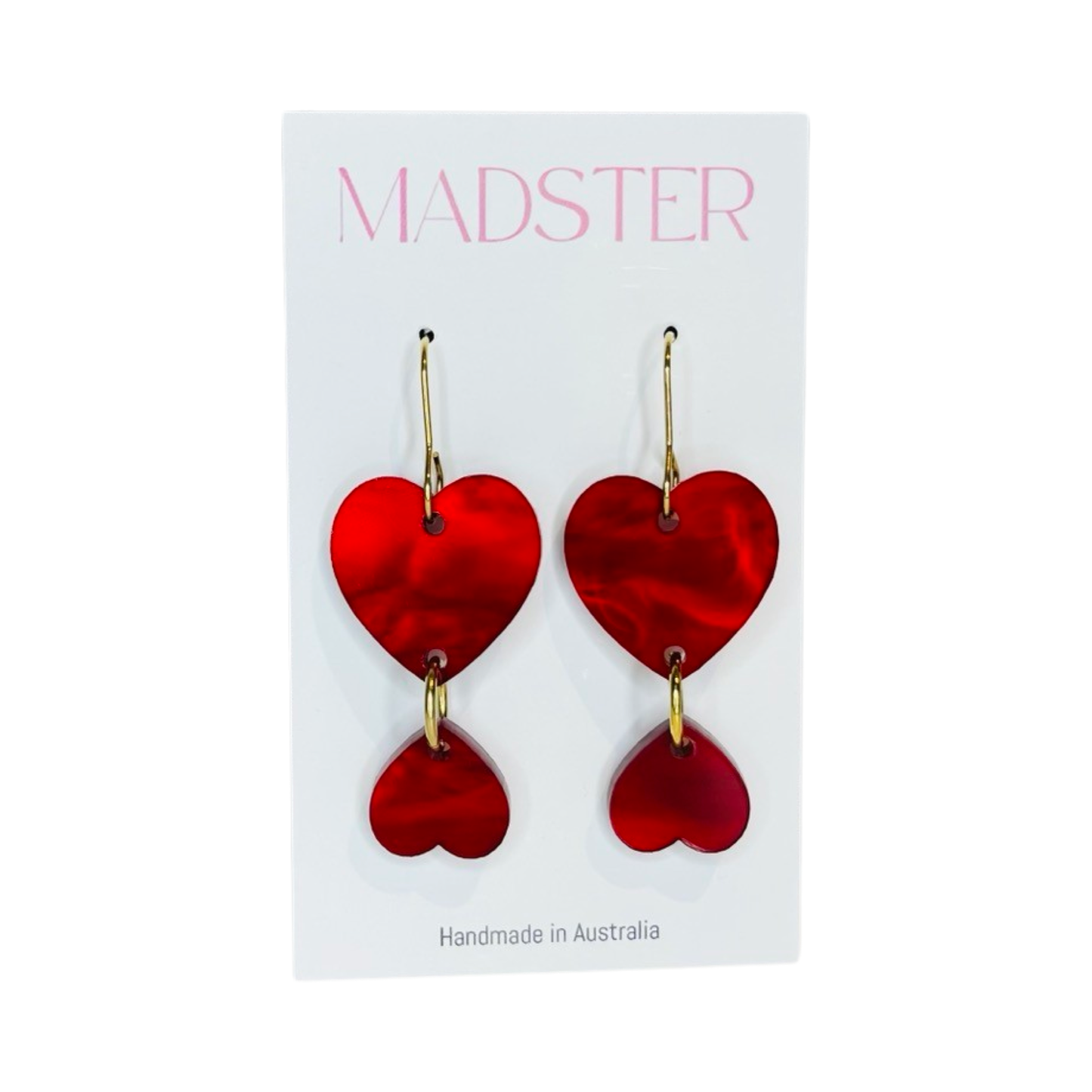 Duo Red Heart Dangles