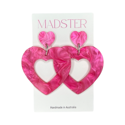 Amore Pink Heart Dangles