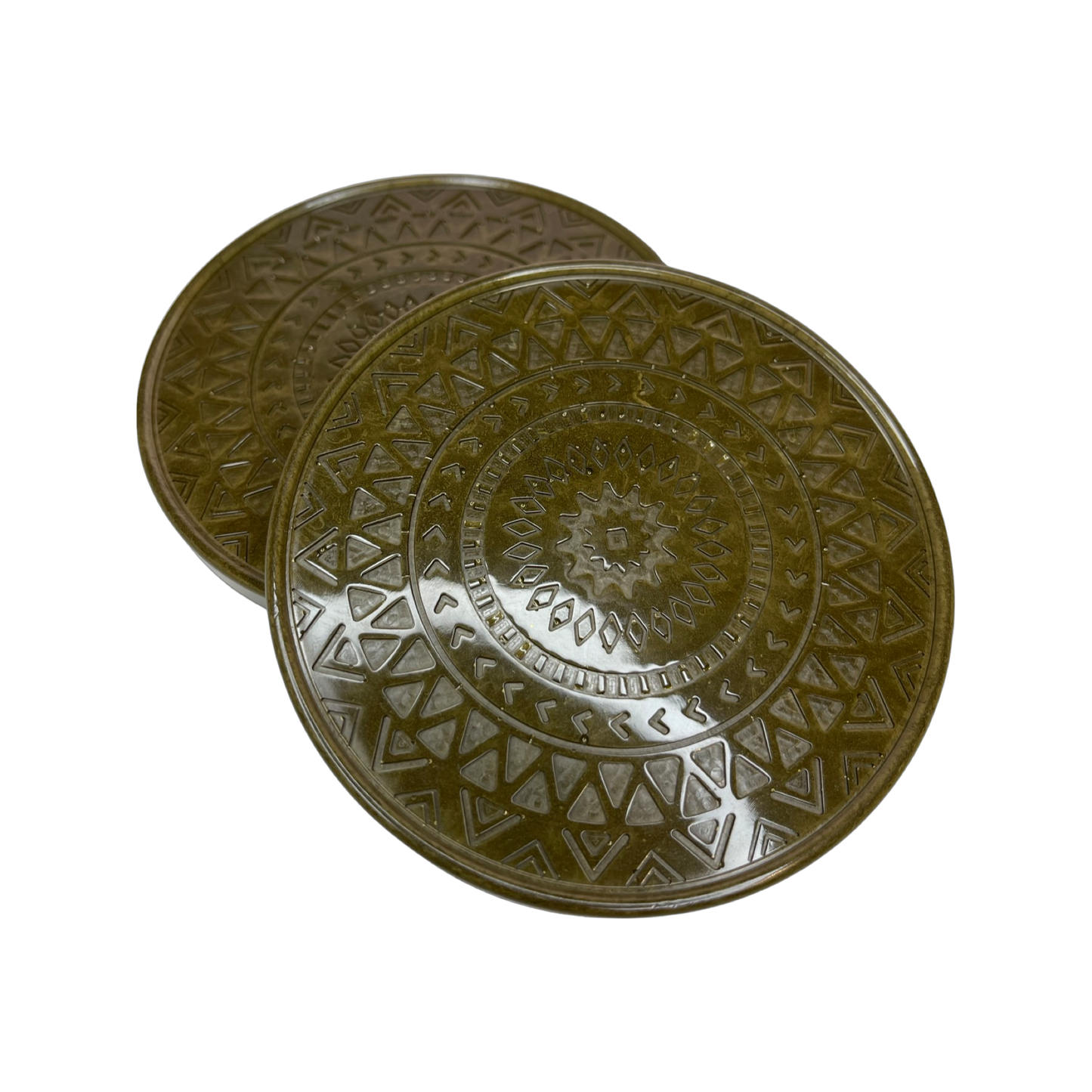 Resin Mandala Coaster Set - Ancient Gold