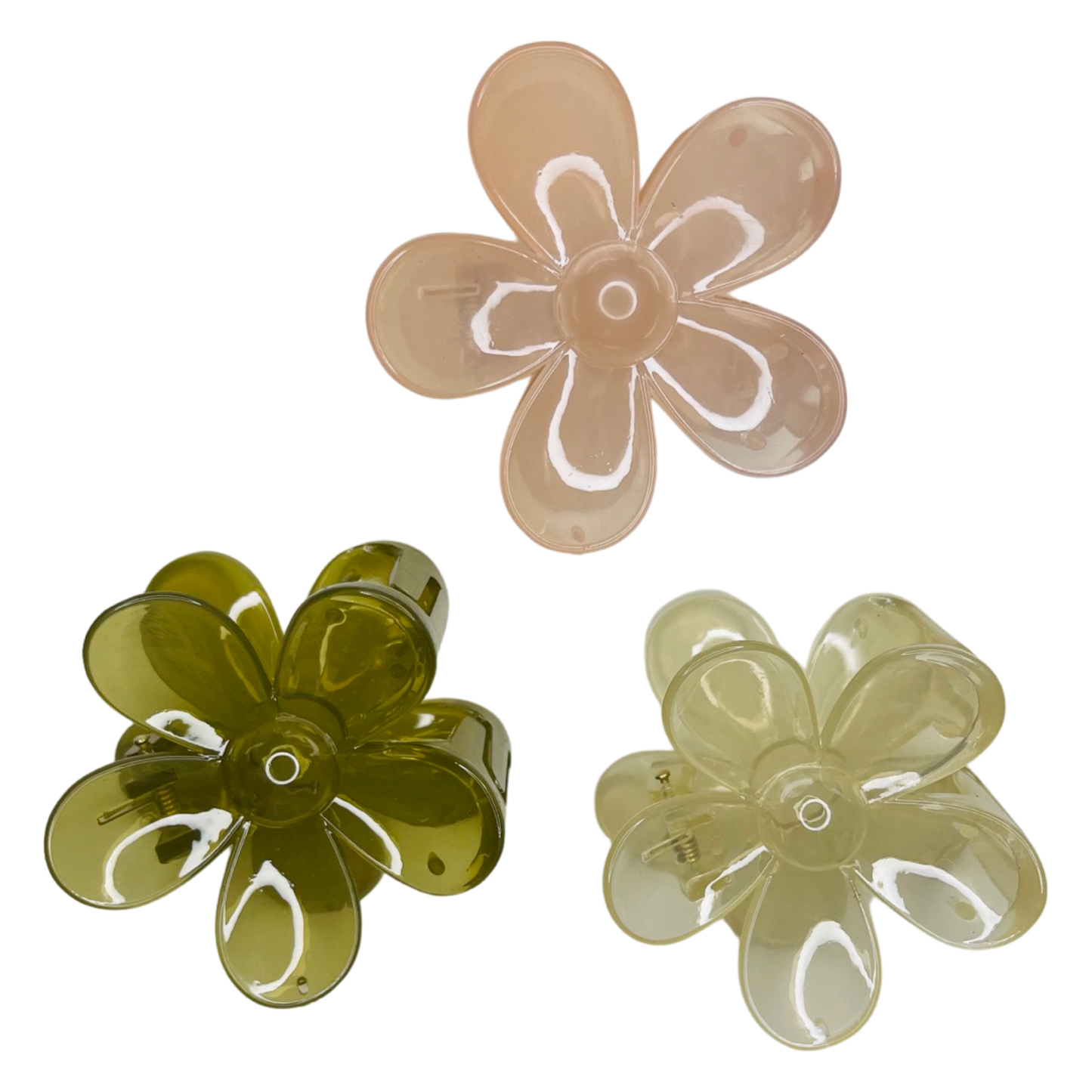 Transparent Flower Hair Claw 3pcs/set