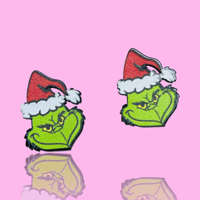 Christmas Grinch Studs