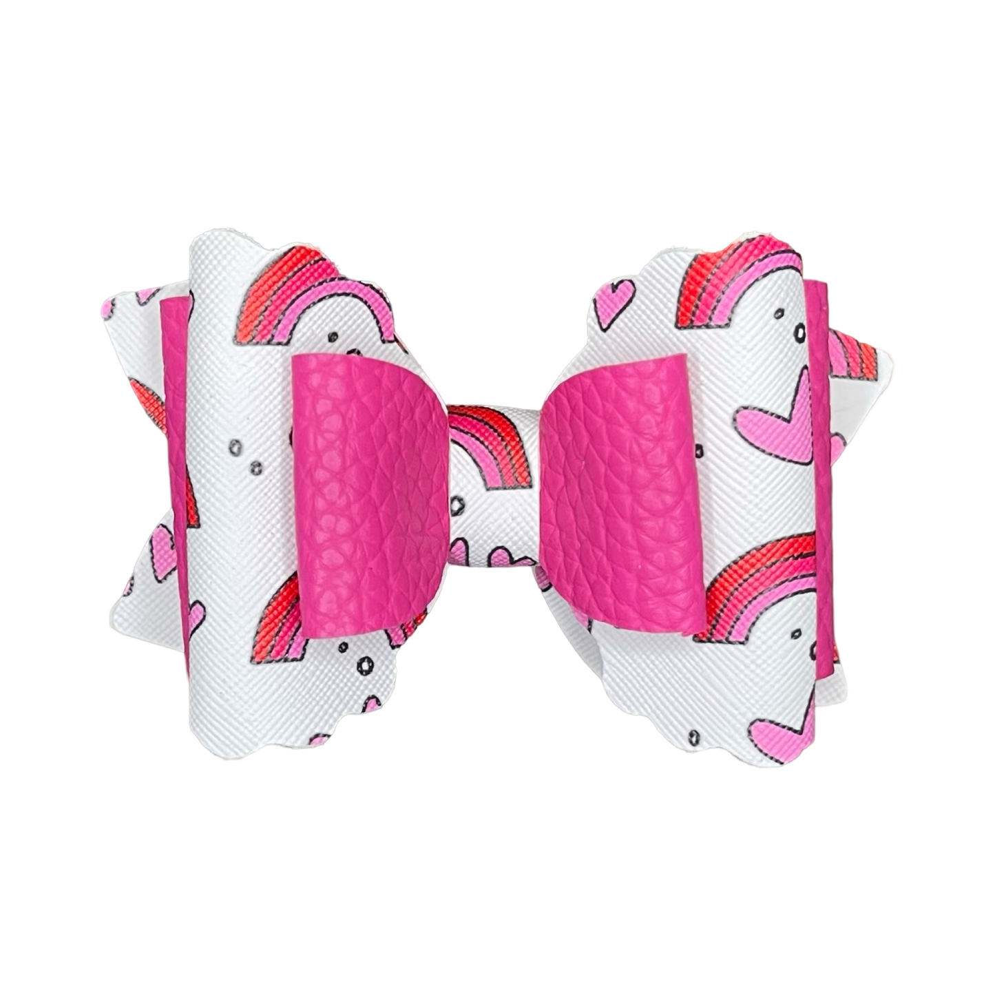 SOPHIA Pink Heart MEDIUM Hair Bow