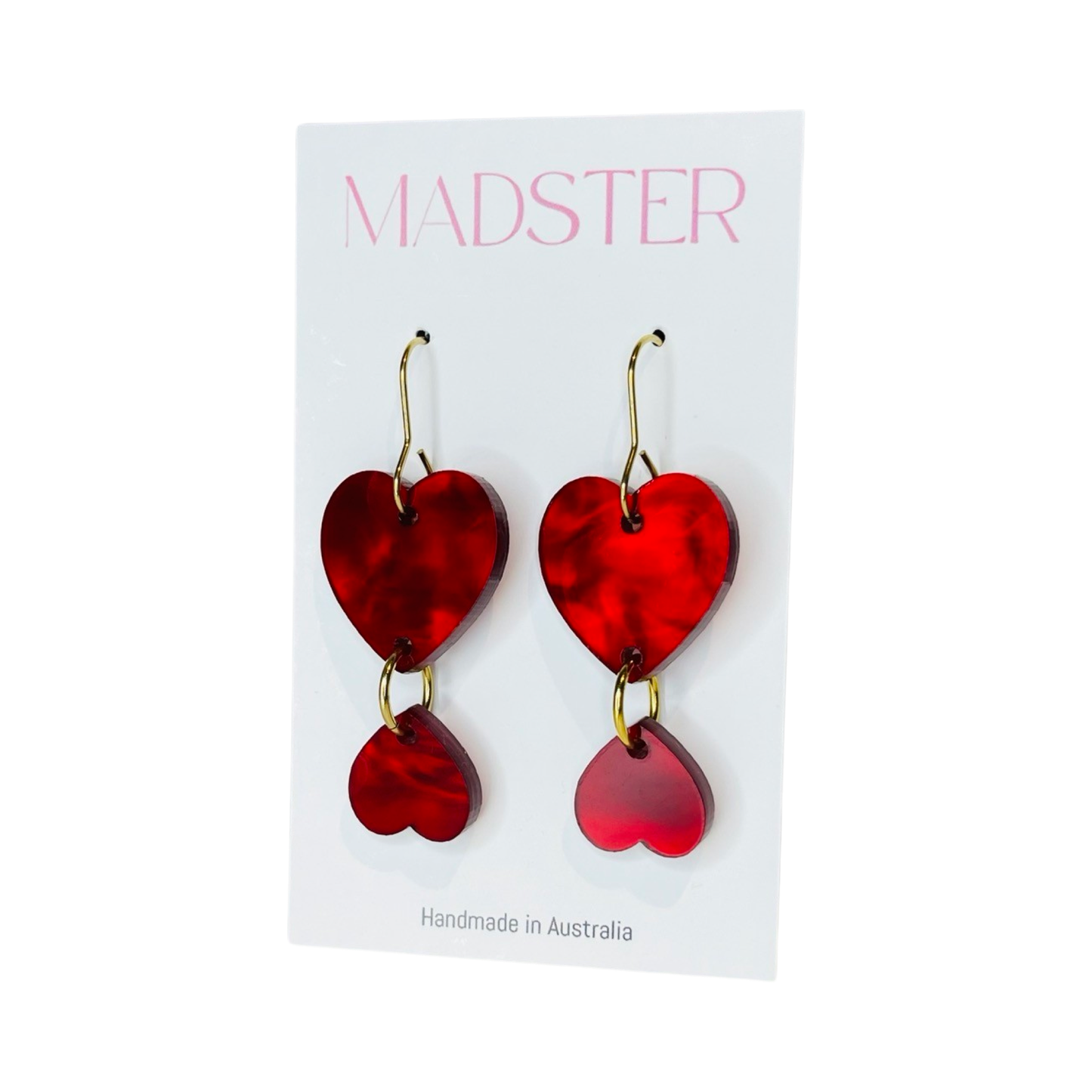 Duo Red Heart Dangles