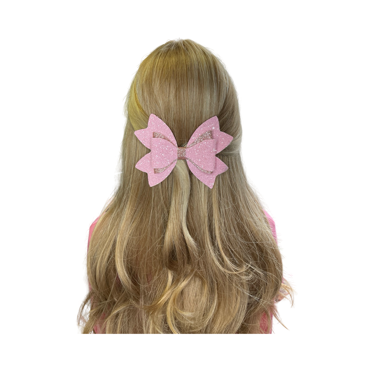 LOLA Sparkly Pink LARGE Hair Bow