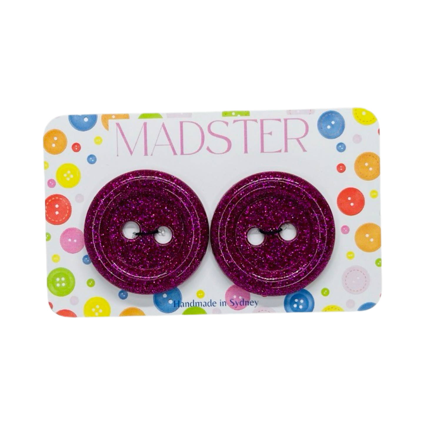 Glitter Buttons 38mm Pack Of 2