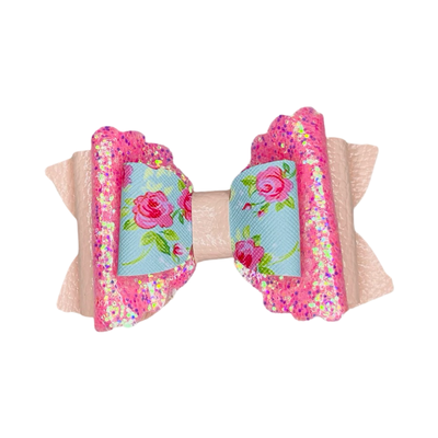 SOPHIA Pink Rose MEDIUM Hair Bow