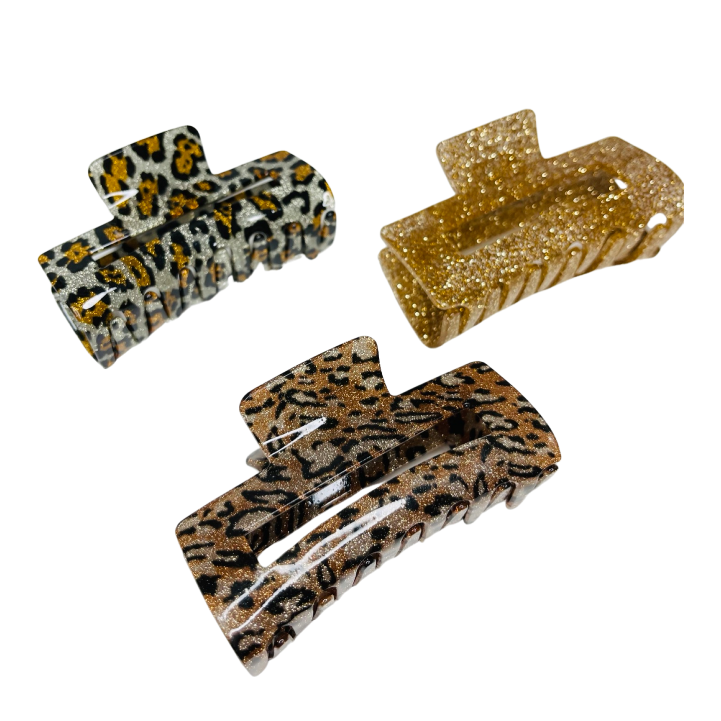 Sparkly Rectangle Hair Claw Clips **Choose Your Colour**