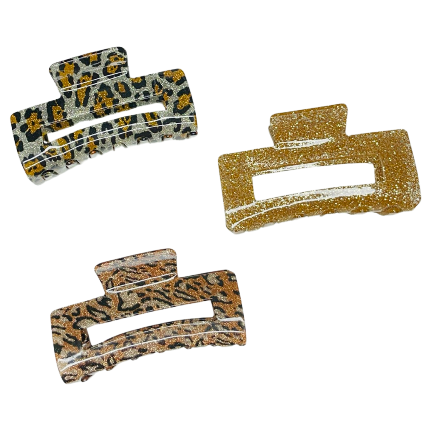 Sparkly Rectangle Hair Claw Clips **Choose Your Colour**