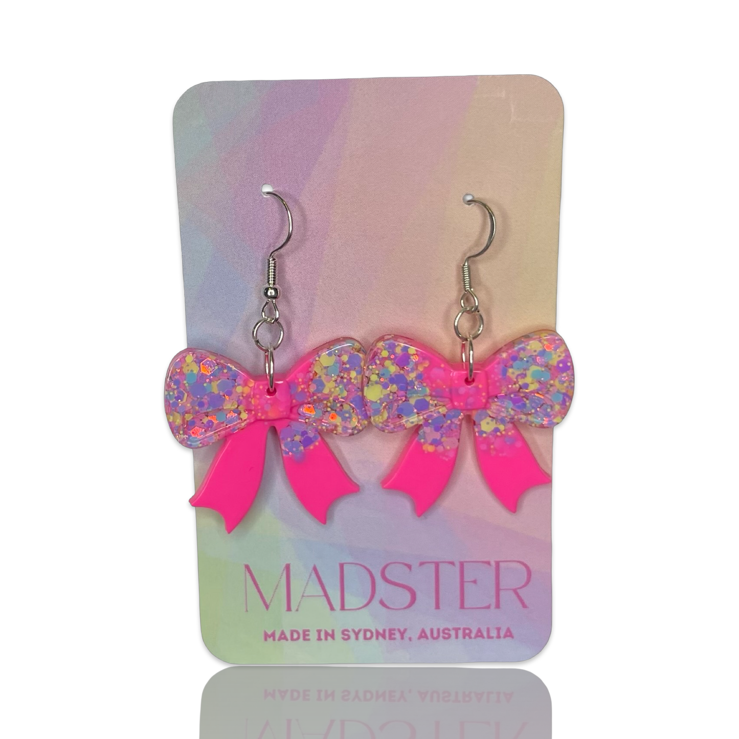 Pink Bow Earrings