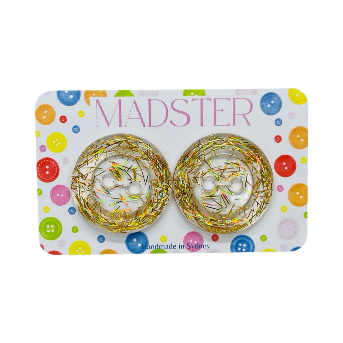 Glitter Buttons 38mm Pack Of 2