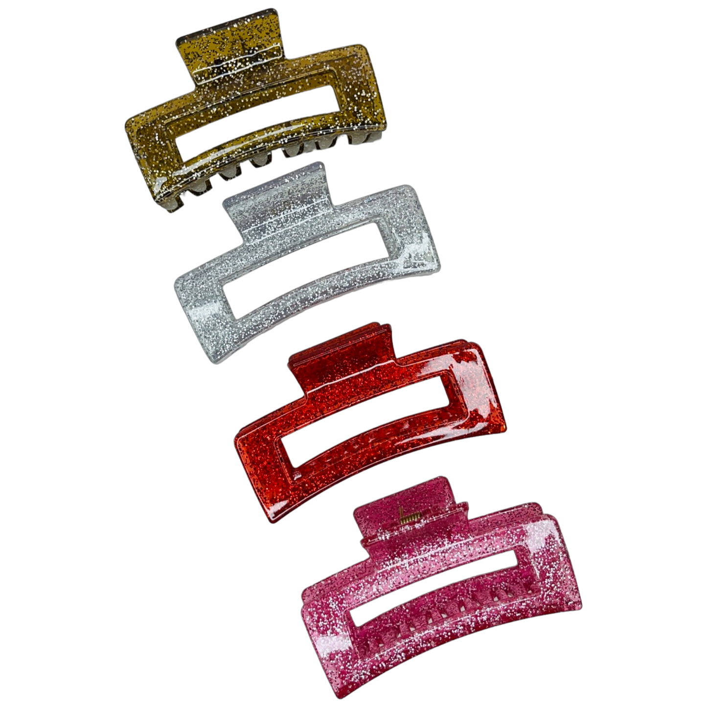 Glitter Rectangle Hair Claw 8cm **Choose Your Colour**