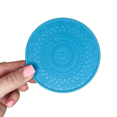 Resin Mandala Coaster Set - Blue