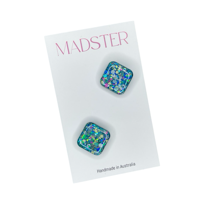 April Square Stud Earrings