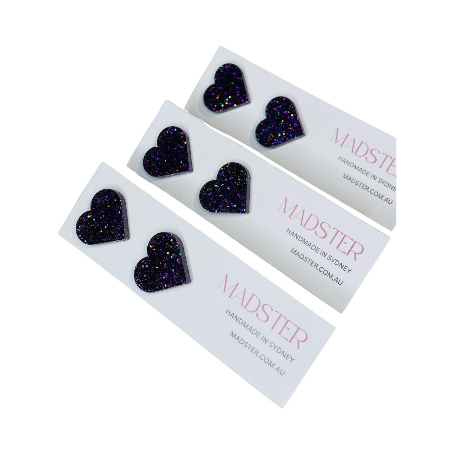 Sparkly Heart Studs 2cm