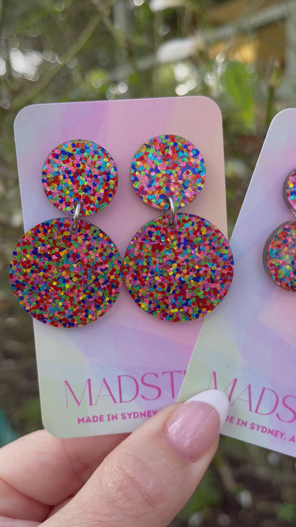 Statement Rainbow Dangle Earrings