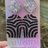Black White Sparkly Earrings