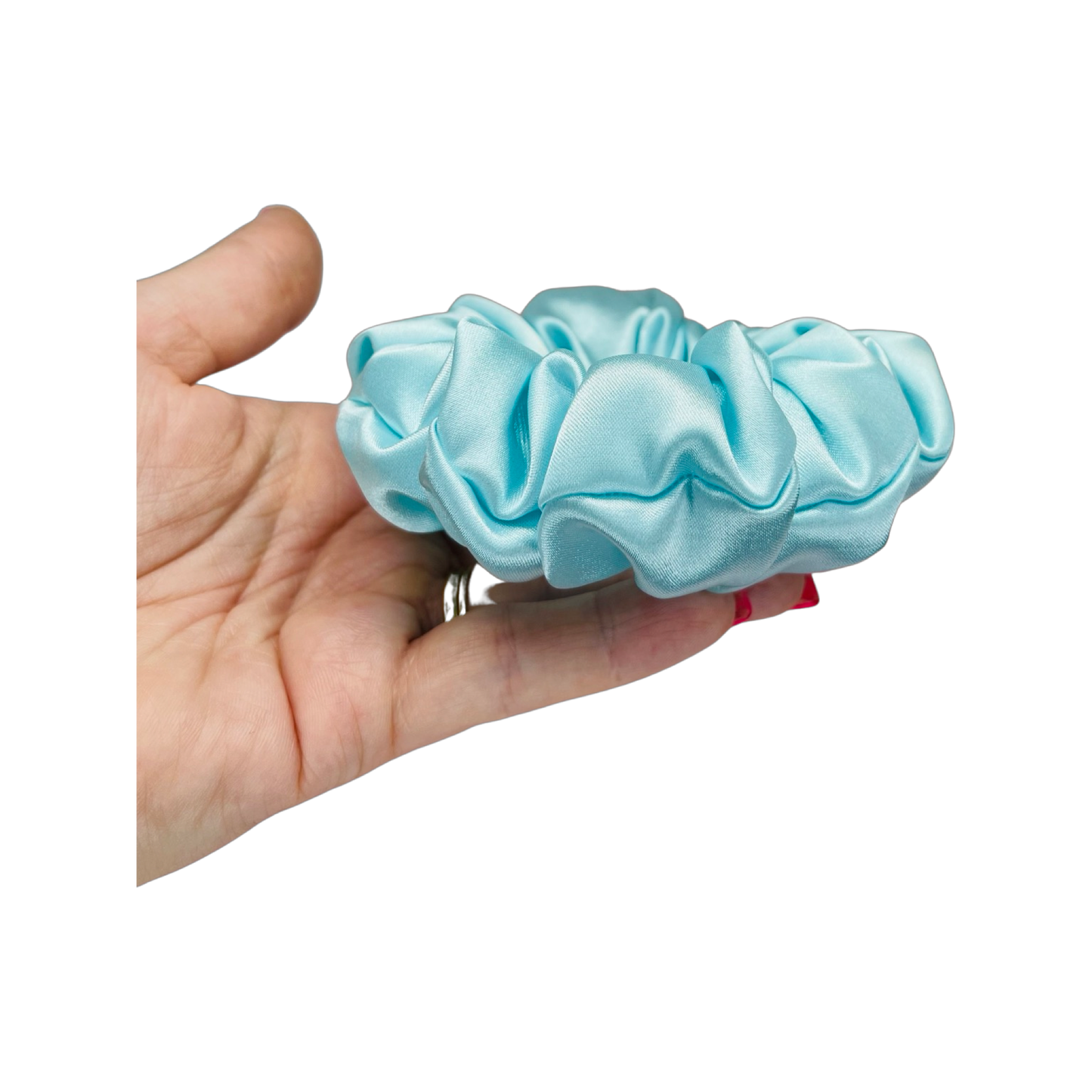 Deluxe Silk Satin Scrunchies  - Mint