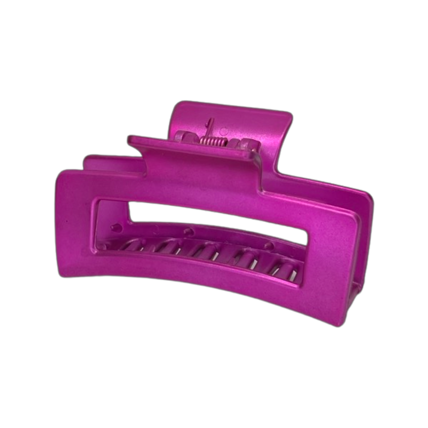 Medium Rectangle Hair Claw 8cm - Metallic Magenta