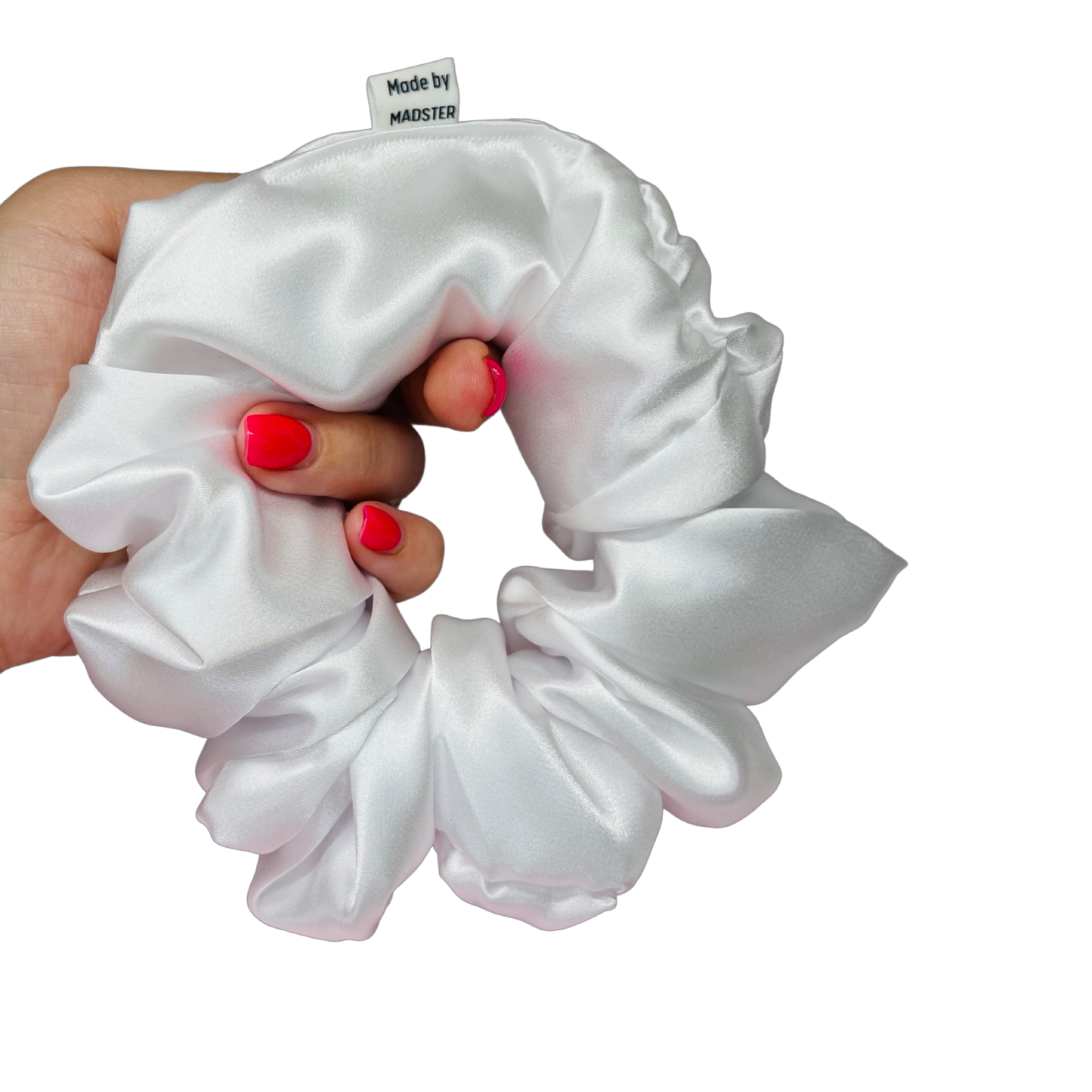 Deluxe Silk Satin Scrunchies  - White