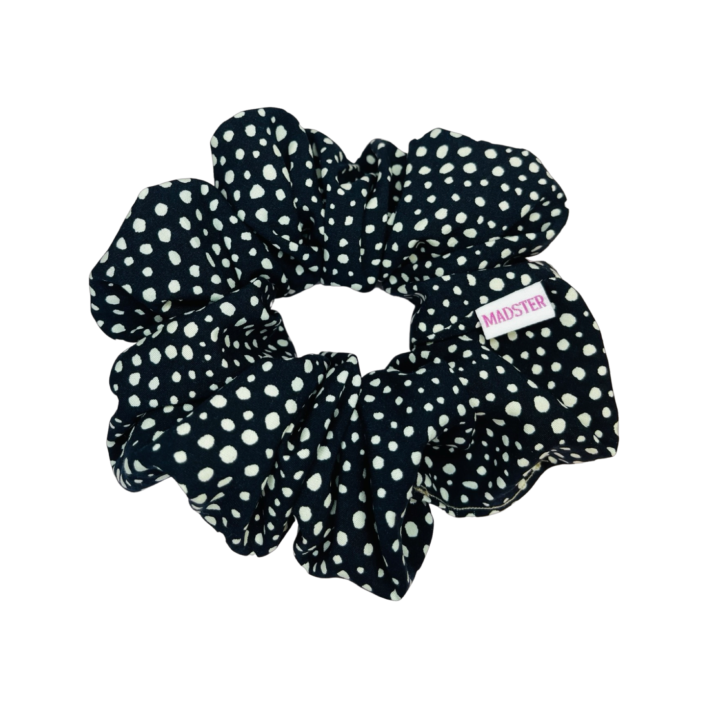 Black with White Dots Scrunchies