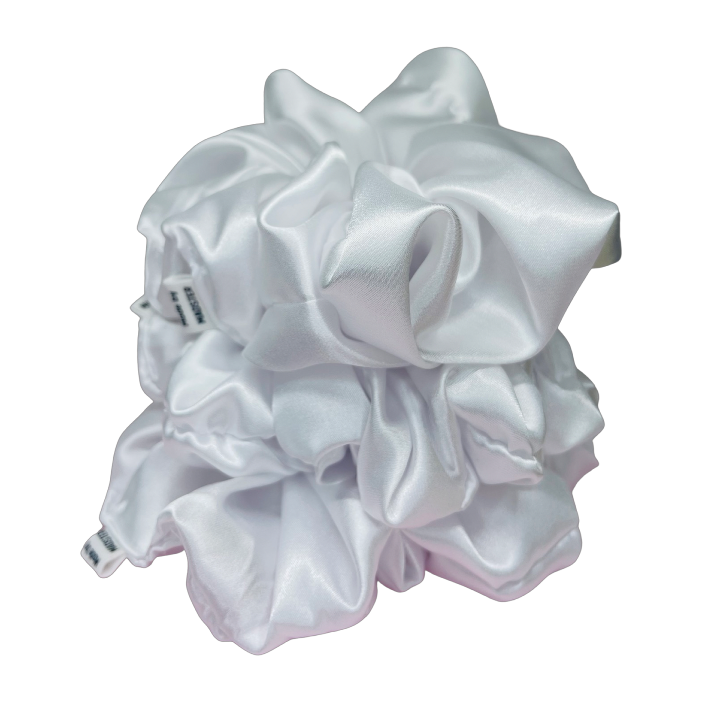 Deluxe Silk Satin Scrunchies  - White