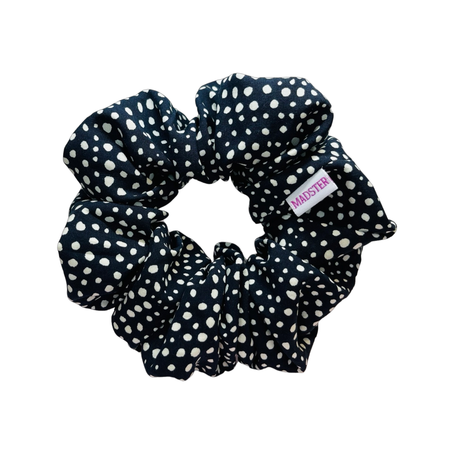 Black with White Dots Scrunchies