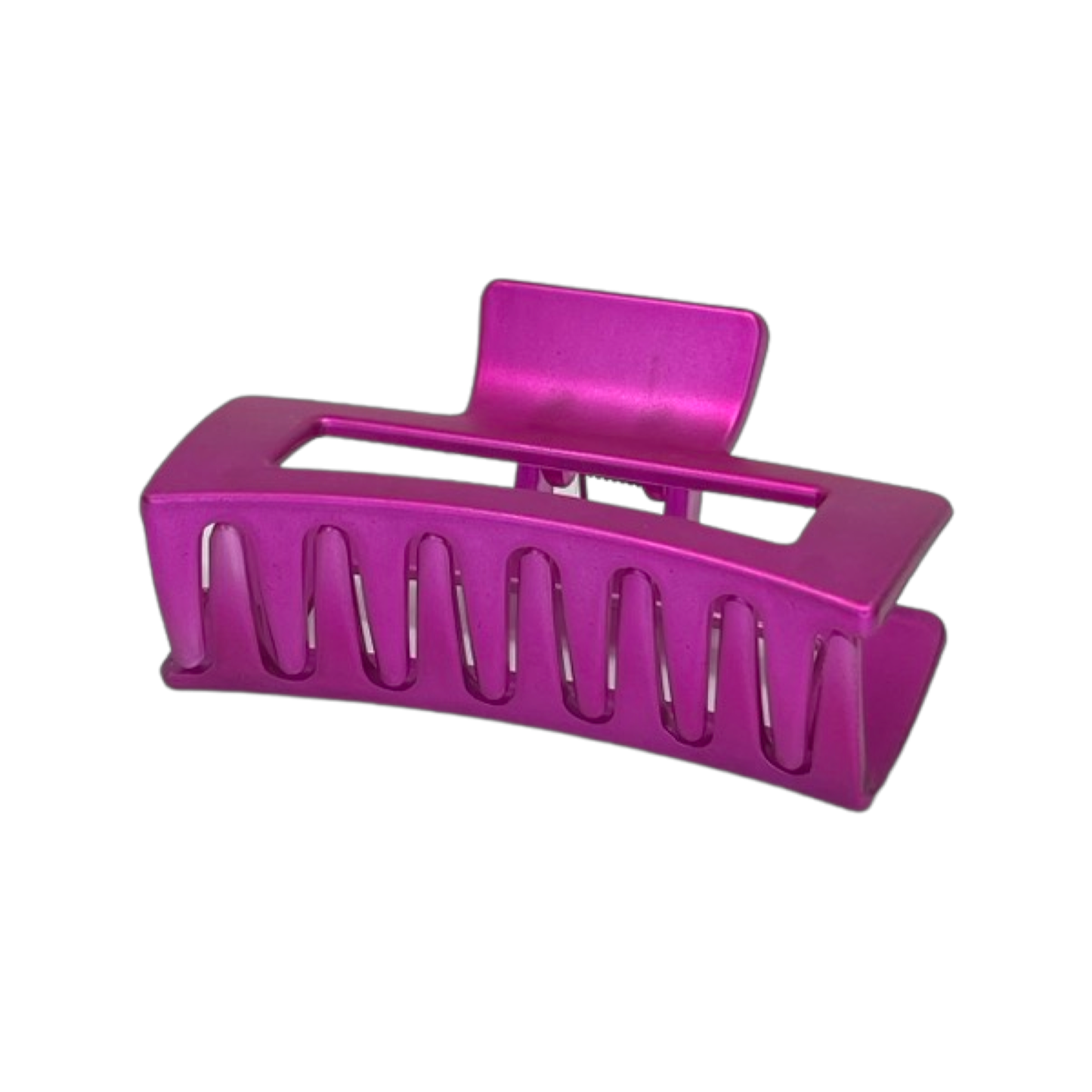 Medium Rectangle Hair Claw 8cm - Metallic Magenta