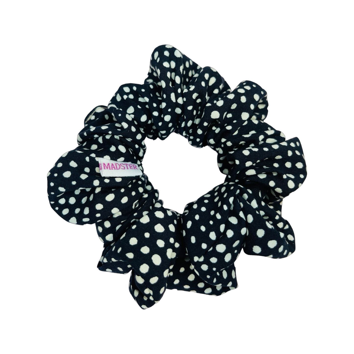 Black with White Dots Scrunchies