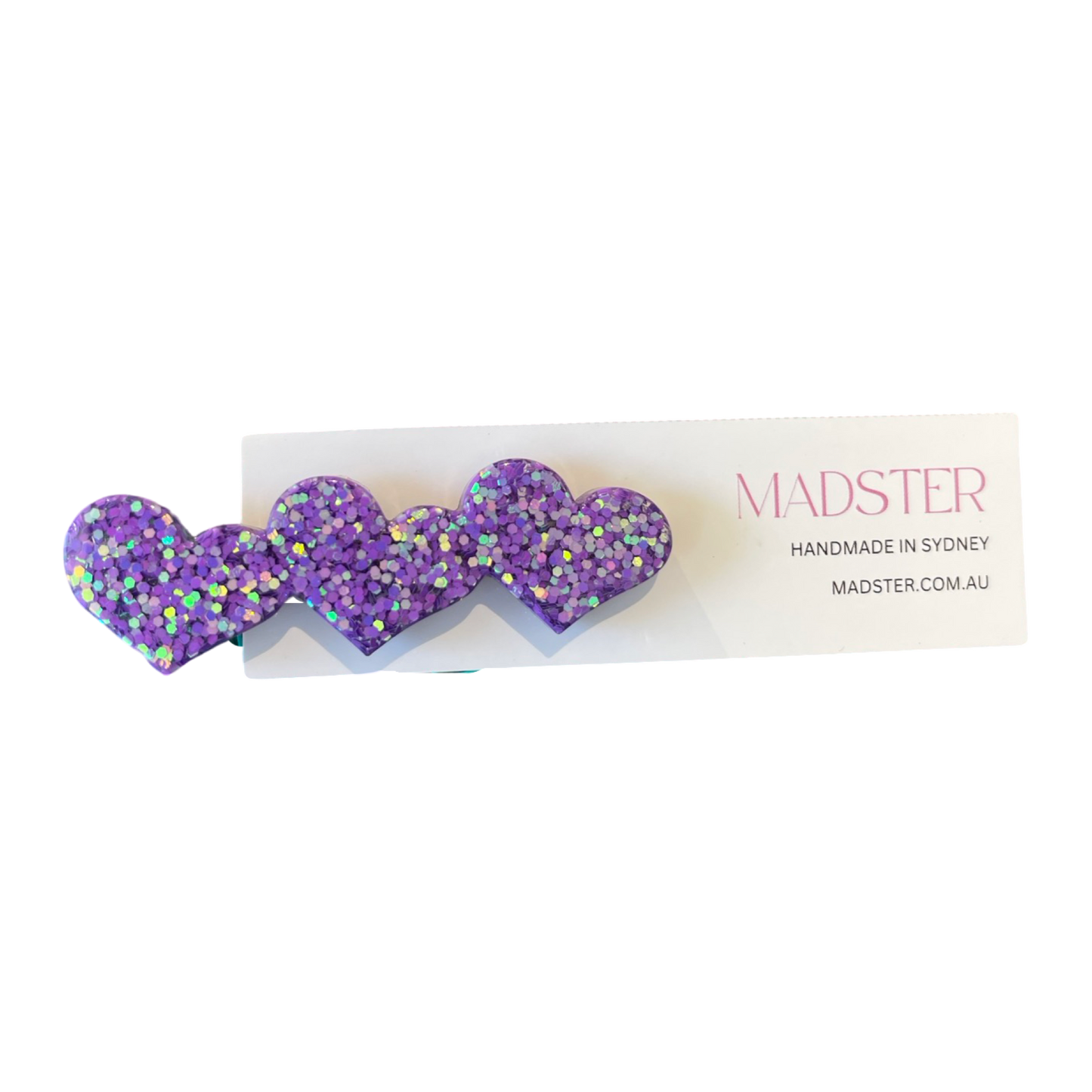 Sparkly Purple Heart Hair Clip